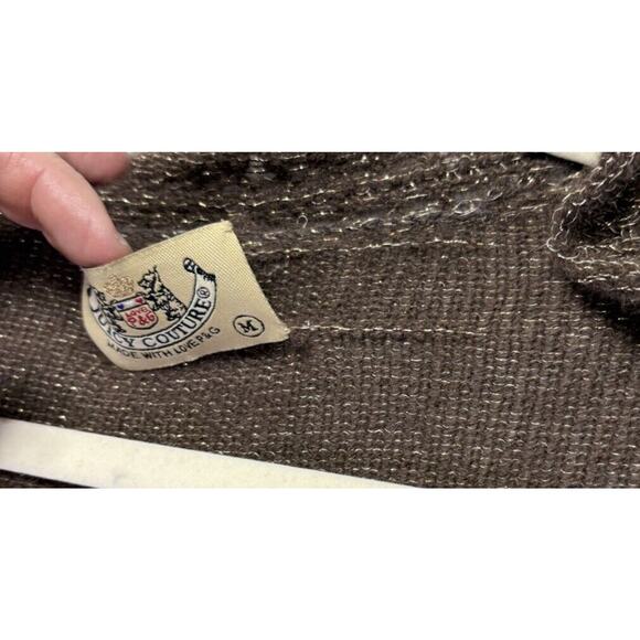 Vintage Juicy Medium Cashmere Cardigan Sweater Brown Gold Cropped Y2K Nature - Picture 7 of 12